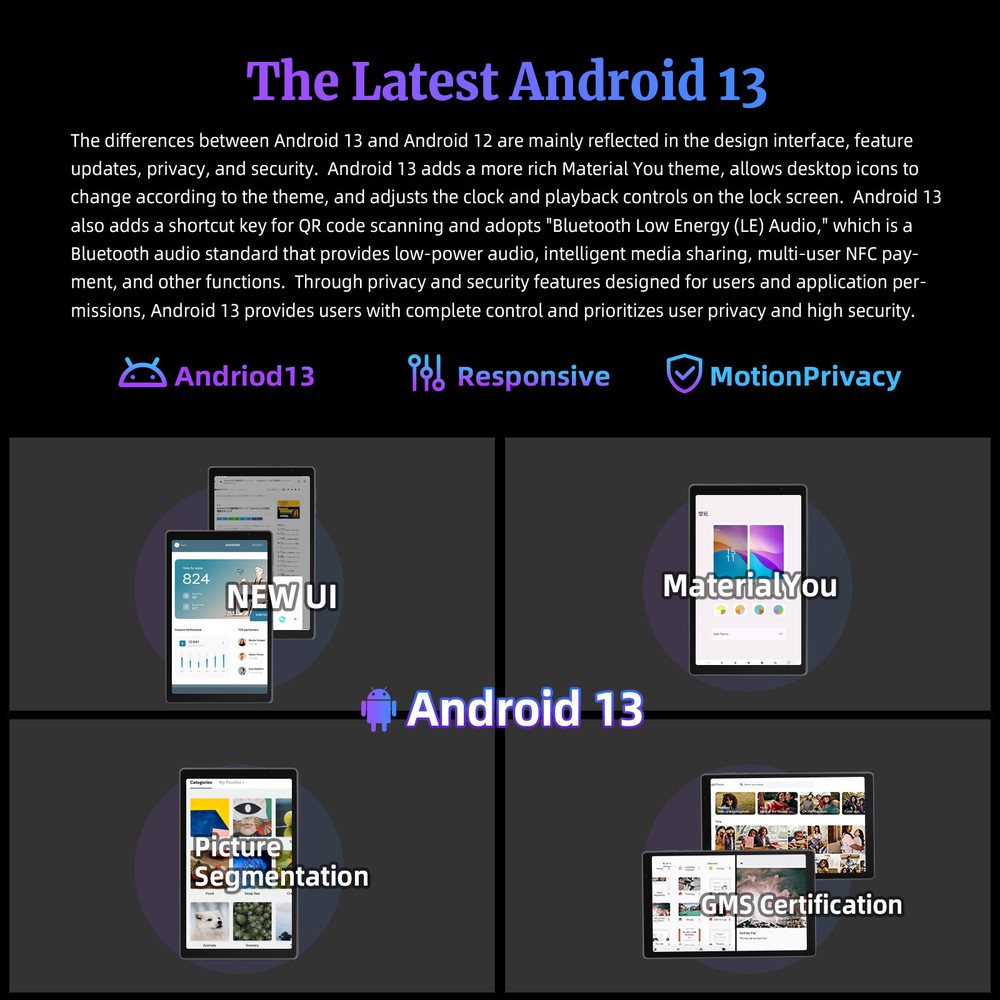 Tablet Octa-Core Android 13 Tablet 6+64GB Dual Camera Bluetooth WIFI Grey