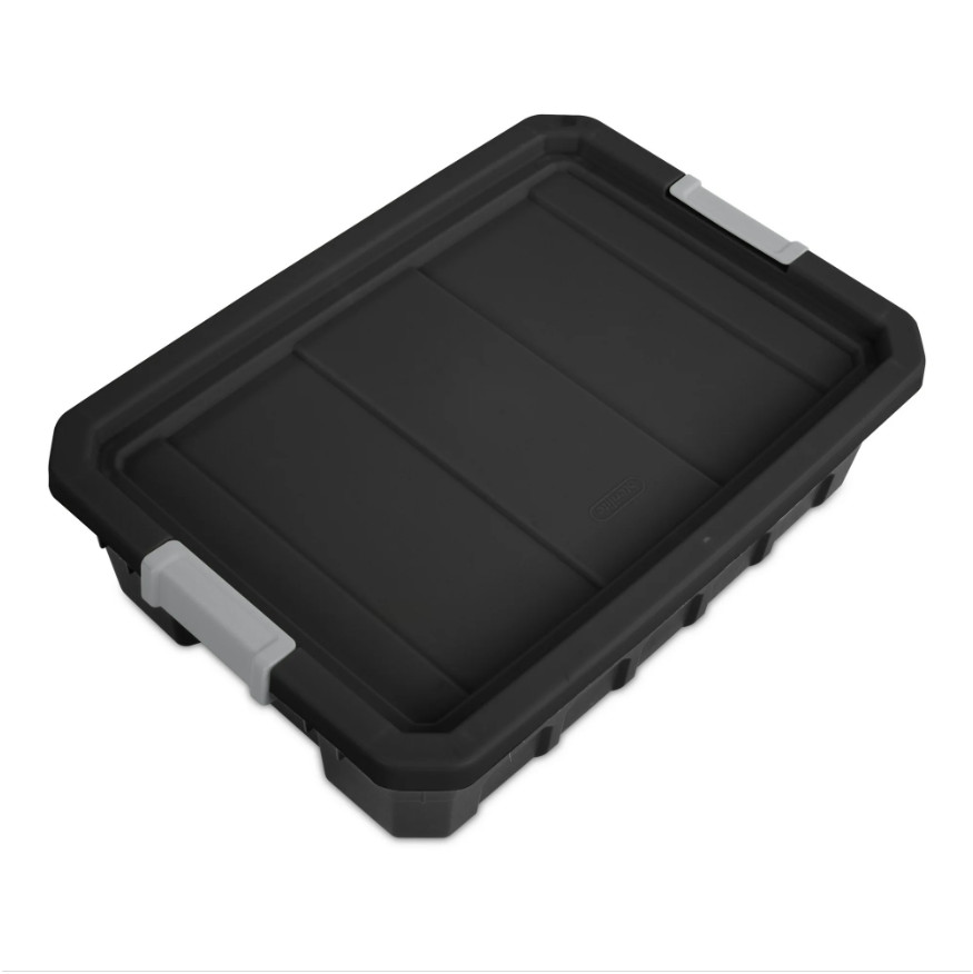 10 Gallon Stackable Storage Bins W/ Latch Lid Durable Plastic Tote 6 Count Box