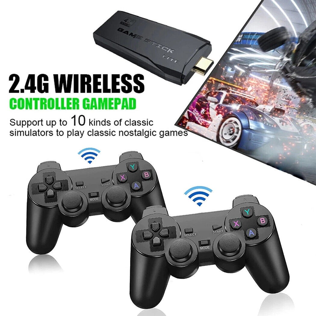 Video Game Console Retro 20000+ Games TV Stick 64G 4K HDMI 2 Wireless Controller