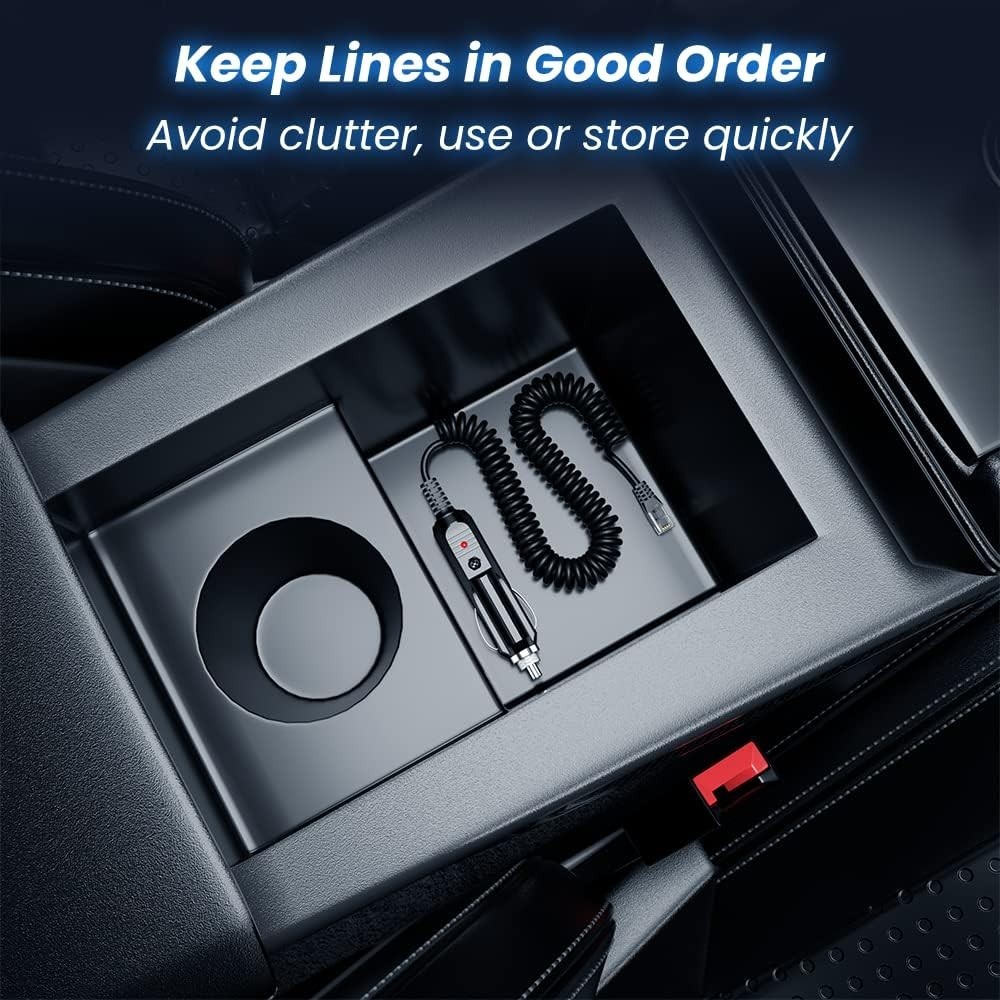 Compact Radar Detector Power Cord - Cigarette Lighter Adapter with Elastic Cable