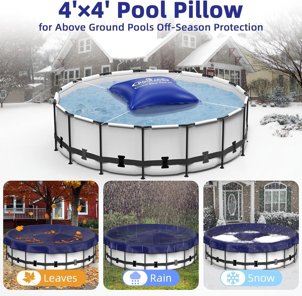 Pool Pillows for Above Ground Pools Winterizing, Extra Durable Cold-Resistant In