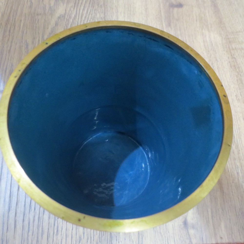 Panda Bears & Greenery Brass Vase/Planter