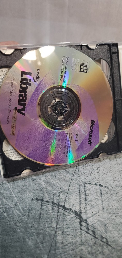 Vintage Microsoft MSDN Library Visual Studio 6.0 Code CD ROm Sold as Novelty
