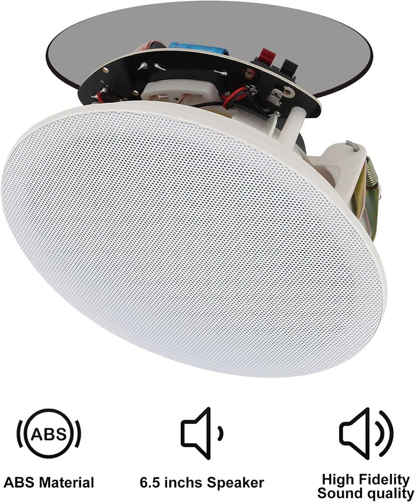 Herdio 4 pack 6.5" Ceiling Speakers 600W Total Flush Mount Wired Kitchen