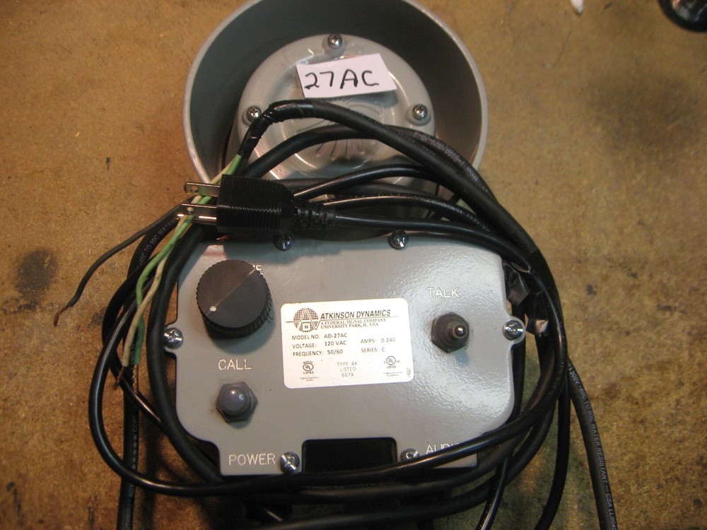 ATKINSON DYNAMICS INDUSTRIAL INTERCOM AD-27 AC SERIES 'C'