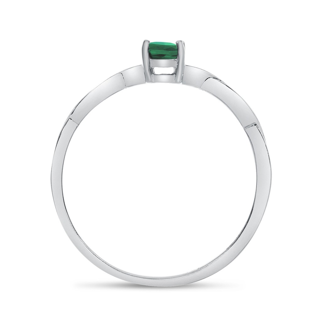 10k White Gold Oval Emerald Ring