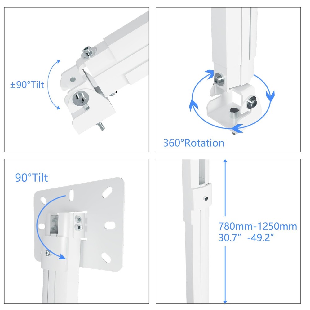 49 Inch Extended Mini Projector Ceiling Mount Adjustable Wall Thread PR05LMINIW