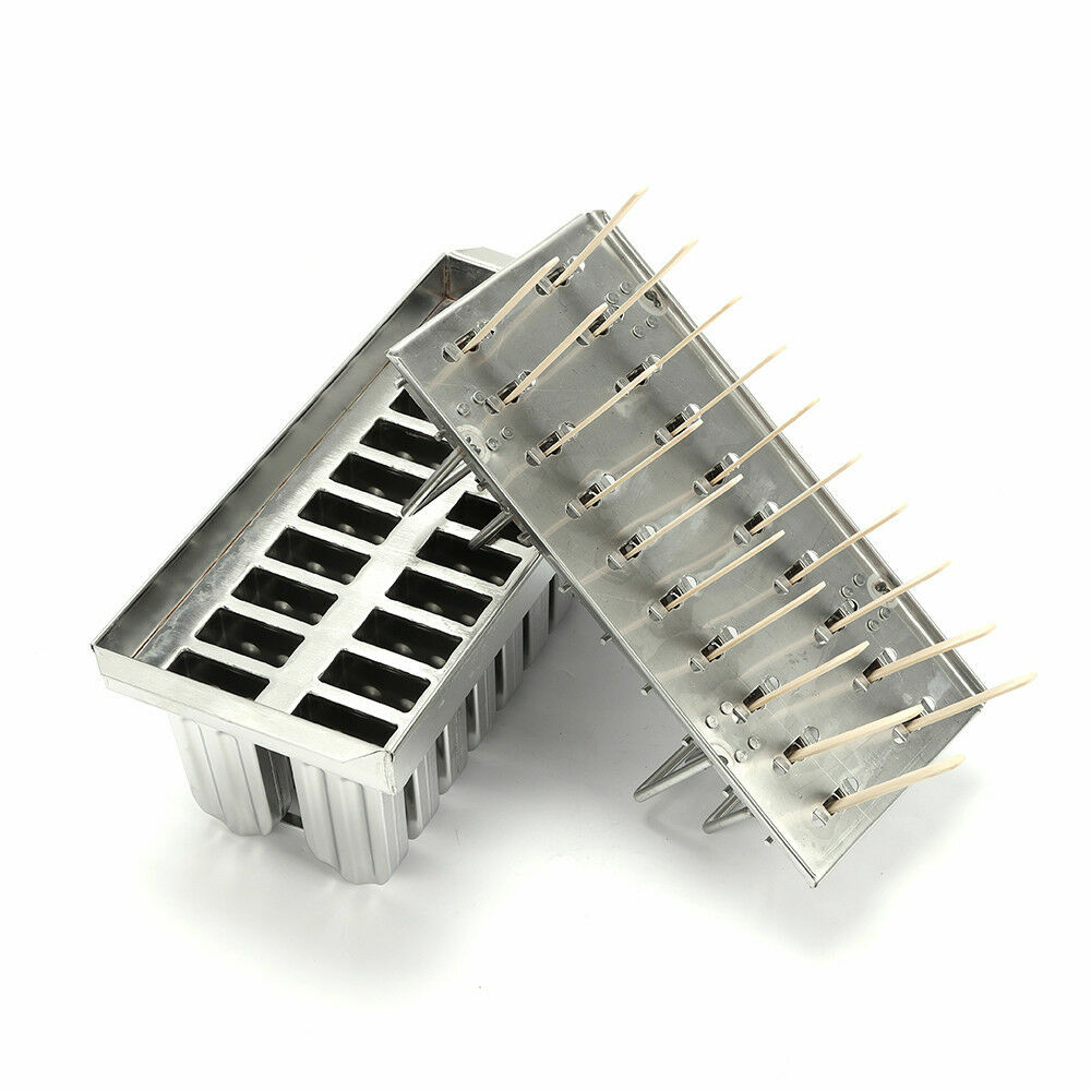 20x Stainless Steel Molds Ice Pop Lolly Ice Cream Stick Holder Mold Top