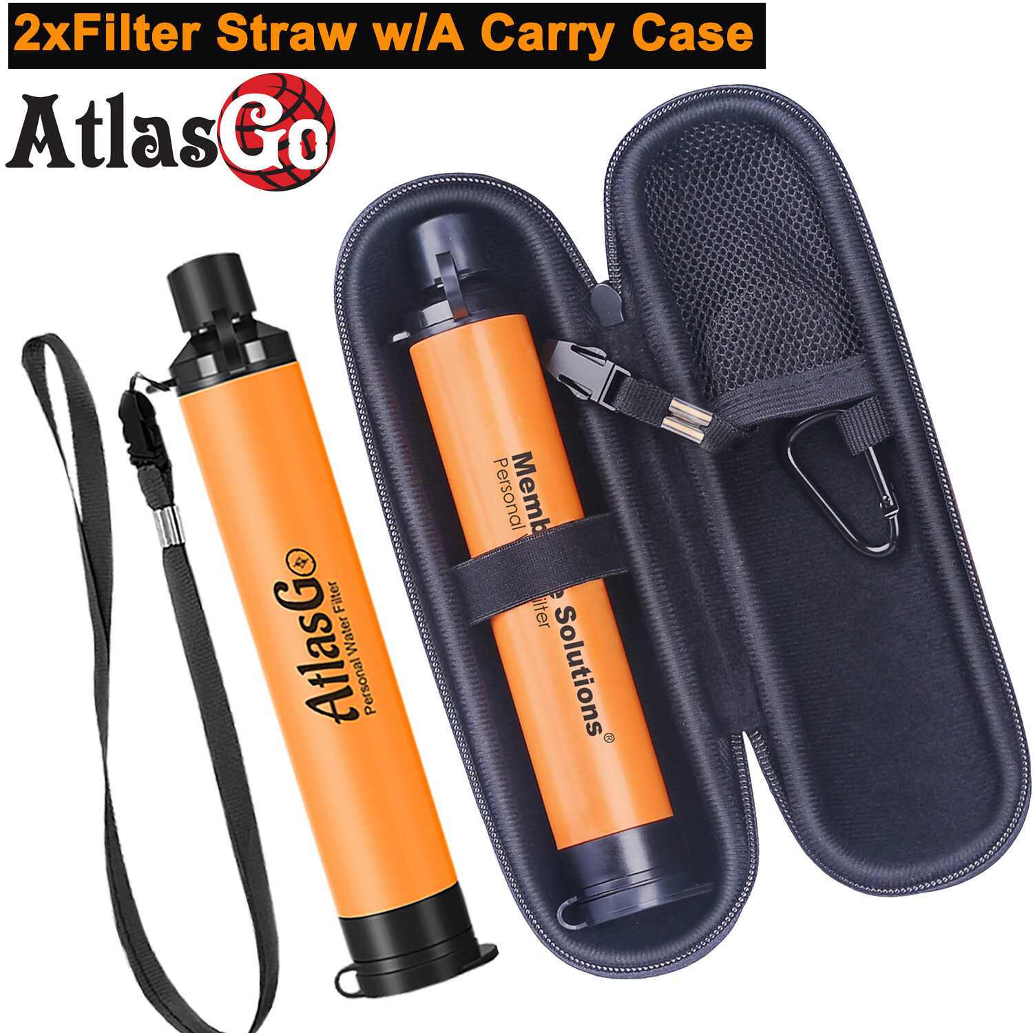 Portable Water Filter Straw Outdoor F Camping Hiking Emergency Survival Prepping