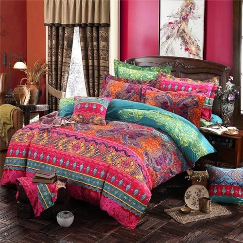 Boho King Size Comforter Set Soft Chic 3 Pieces Bedding Queen Comforter Set