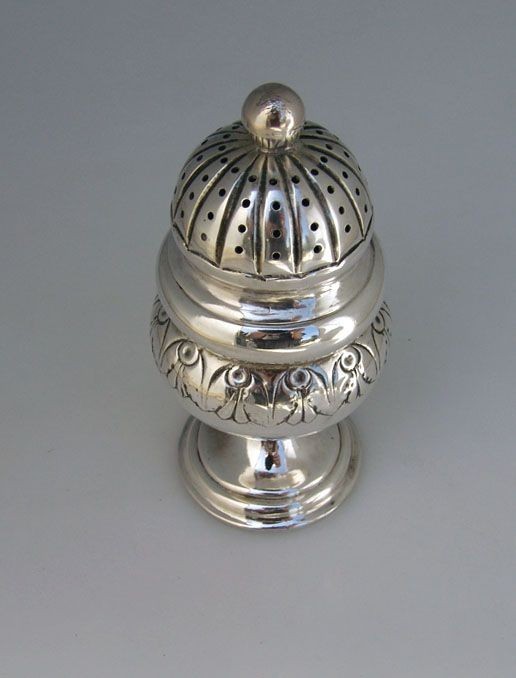 Antique Danish Pepper Shaker 830 Standard Silver 1833