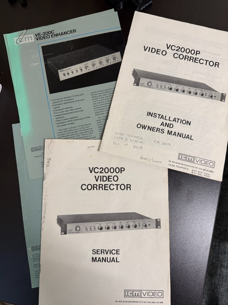 ICM VC2000P Video Corrector / Processing Amplifier — Powers On — With Manuals