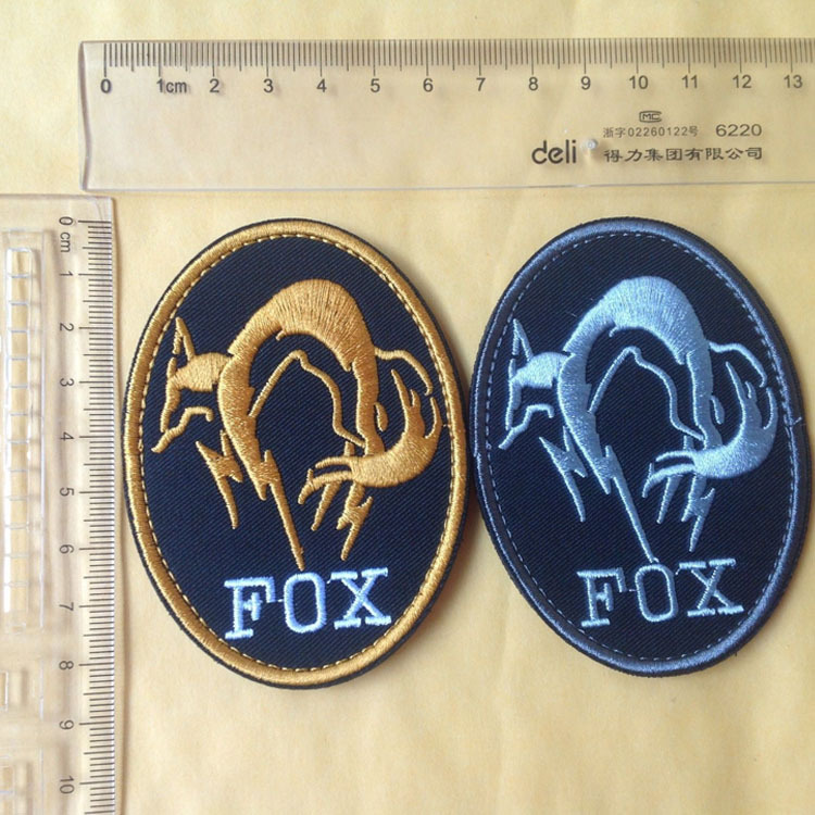2 PCS MGS FOX Special Forces Group Metal Gear Tactical HOOK LOOP PATCH BADGE