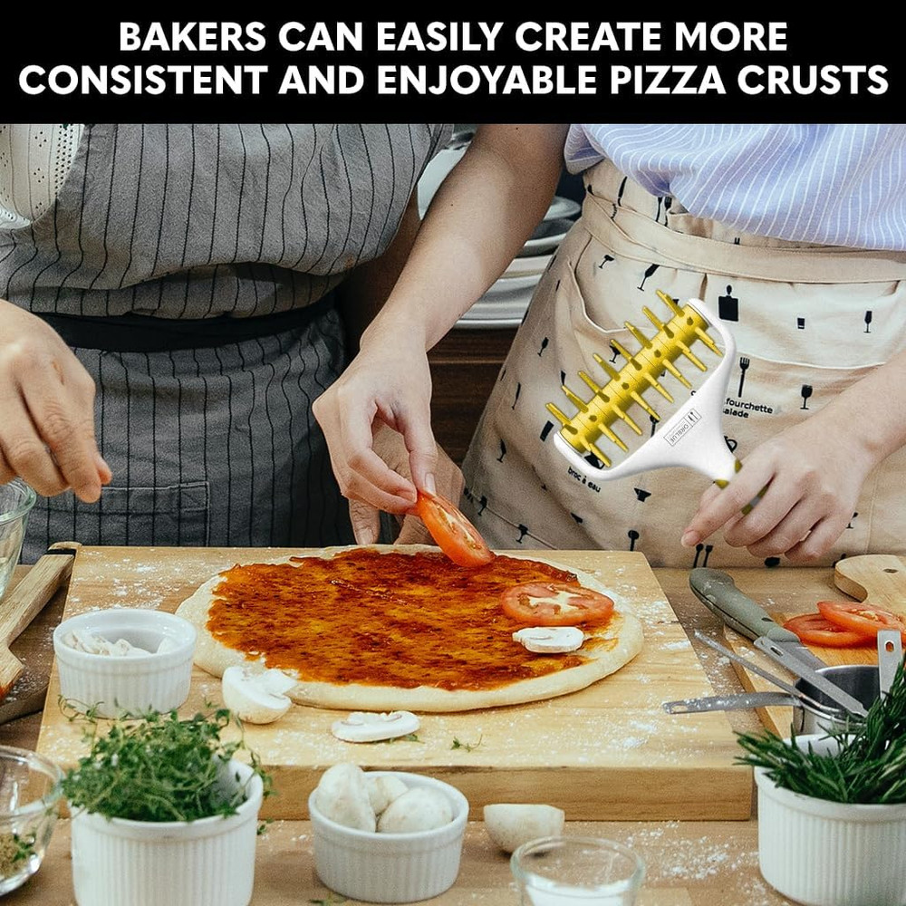 Pizza Dough Docker, Pastry Roller with Spikes, Pizza Docking Tool for Home & Com