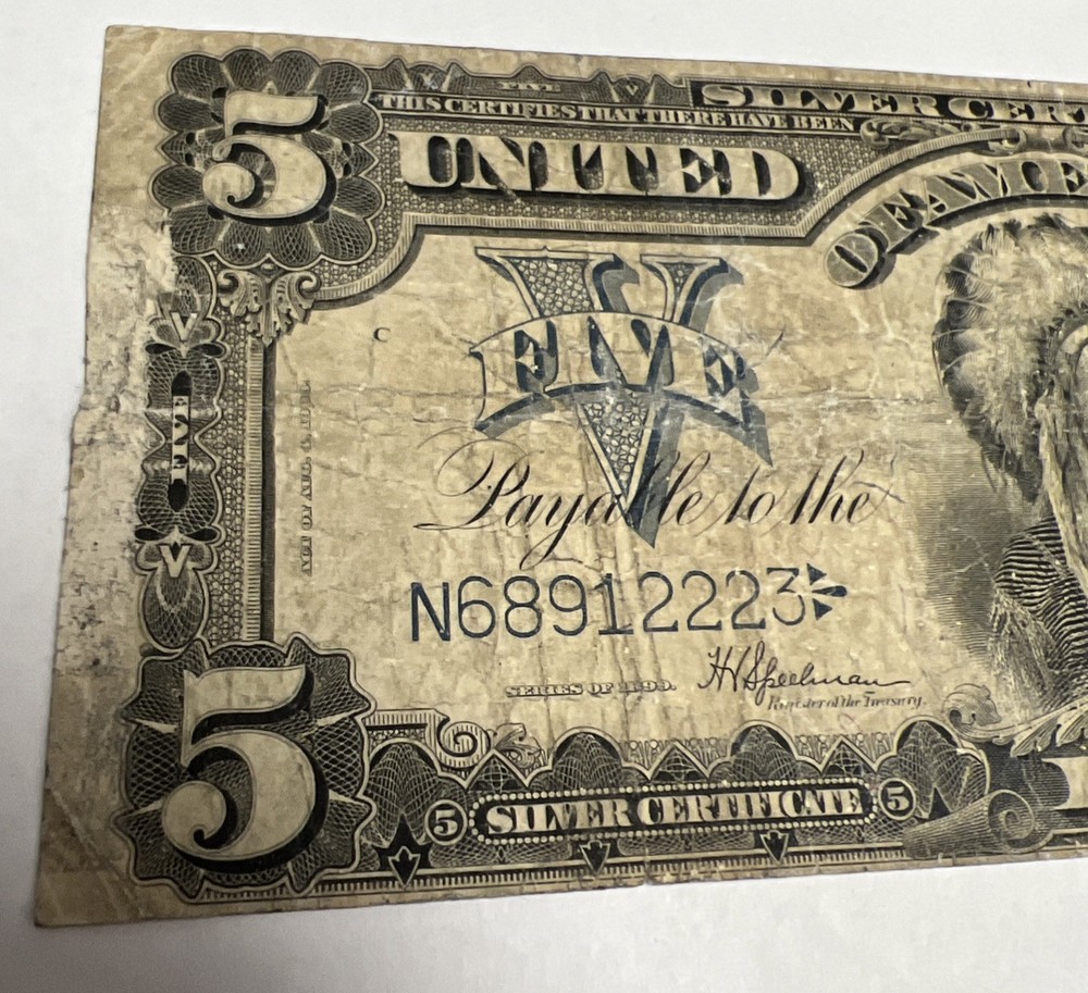 1899 $5 Silver Certificate "Chief" Note Speelman/White