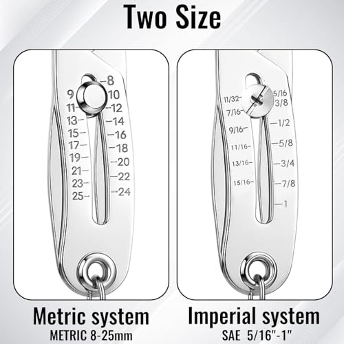 4PCS Portable Thread and Length Measuring Tool Keychain Set, Includes 2 Screw