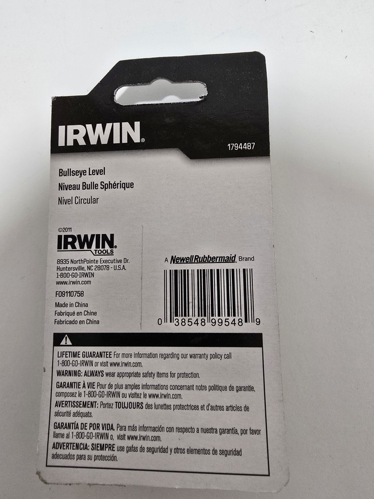 3- IRWIN BullsEye LEVEL Circular Round Shape 1794487 Multi Directional Leveling