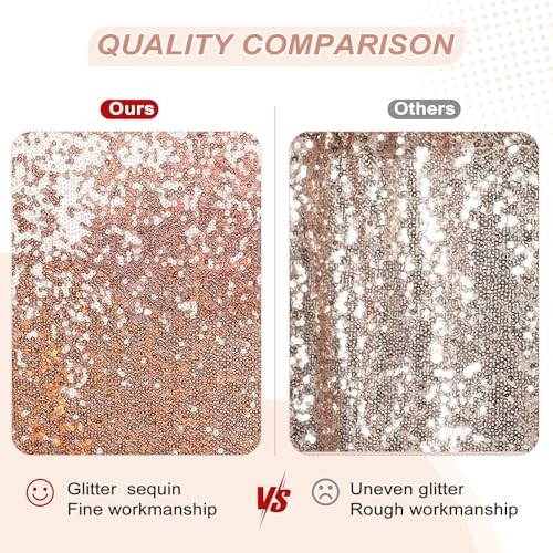 Sequin Tablecloth Rectangular 48"x72" Table 72" x 48" (Rectangular) Rose Gold