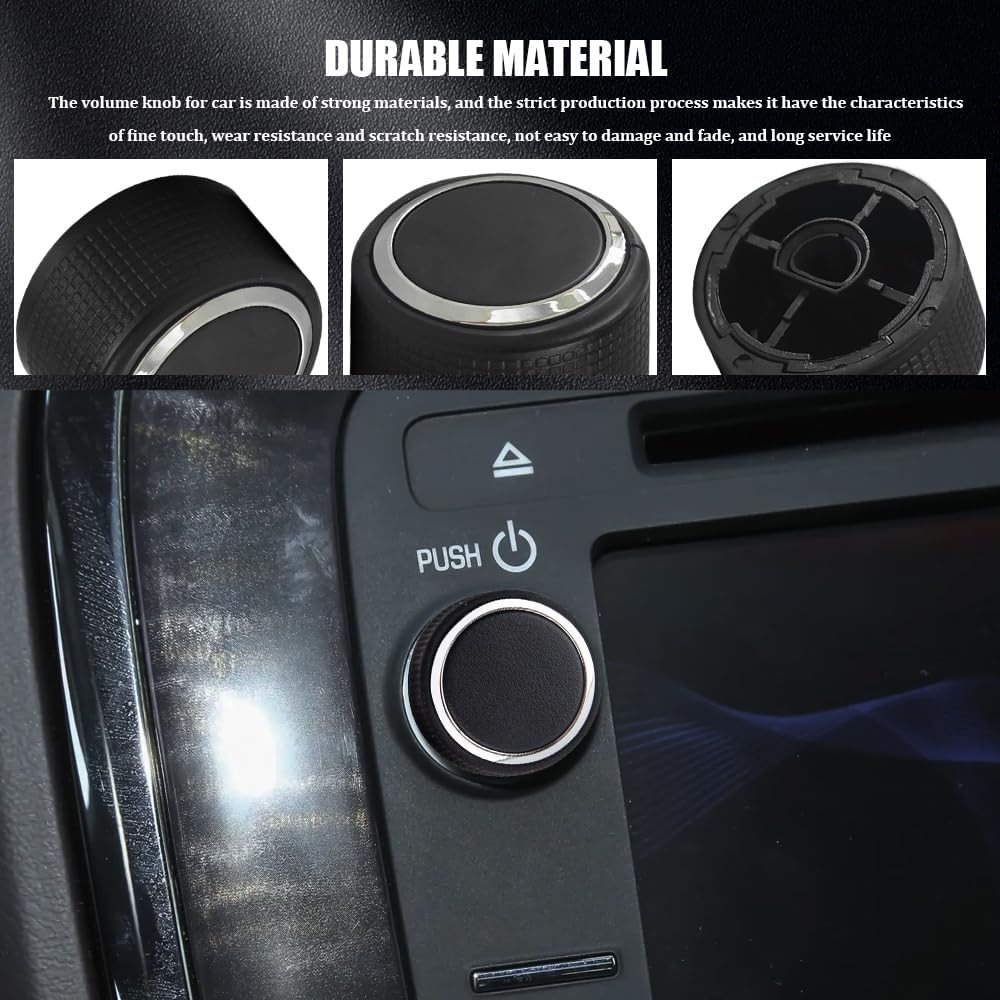 2PCS Rear Audio Control Knob Dial Tuner, Radio Knobs Replacement, Plastic Insert