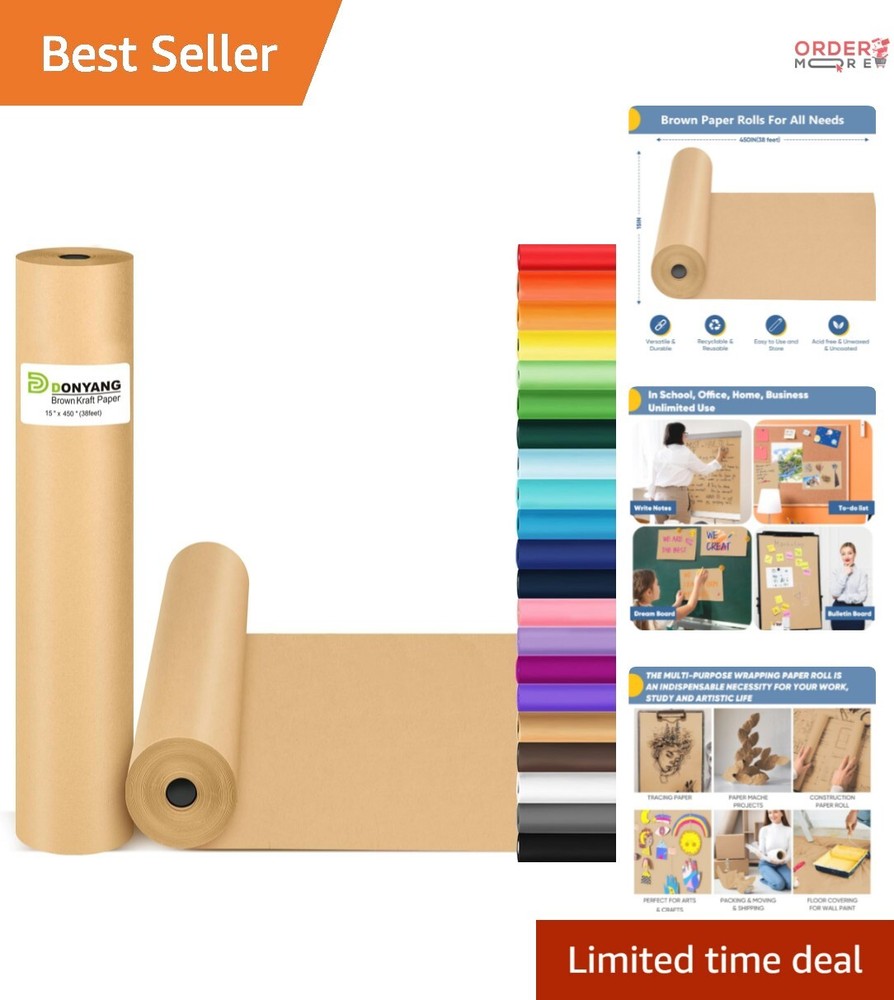 Classic Brown Wrapping Paper Roll 15" x 450" - Your Creative Gift Wrap Solution