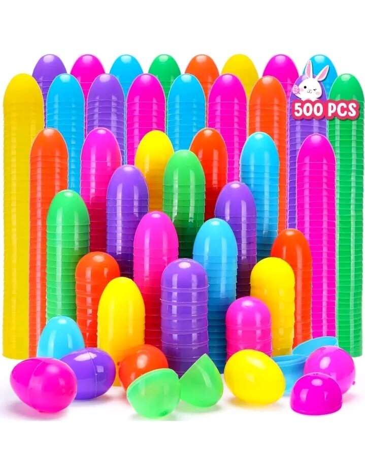 YEAHBEER 500 Easter Eggs, 2.36“ Assorted Bright Colors Plastic 500 Pcs