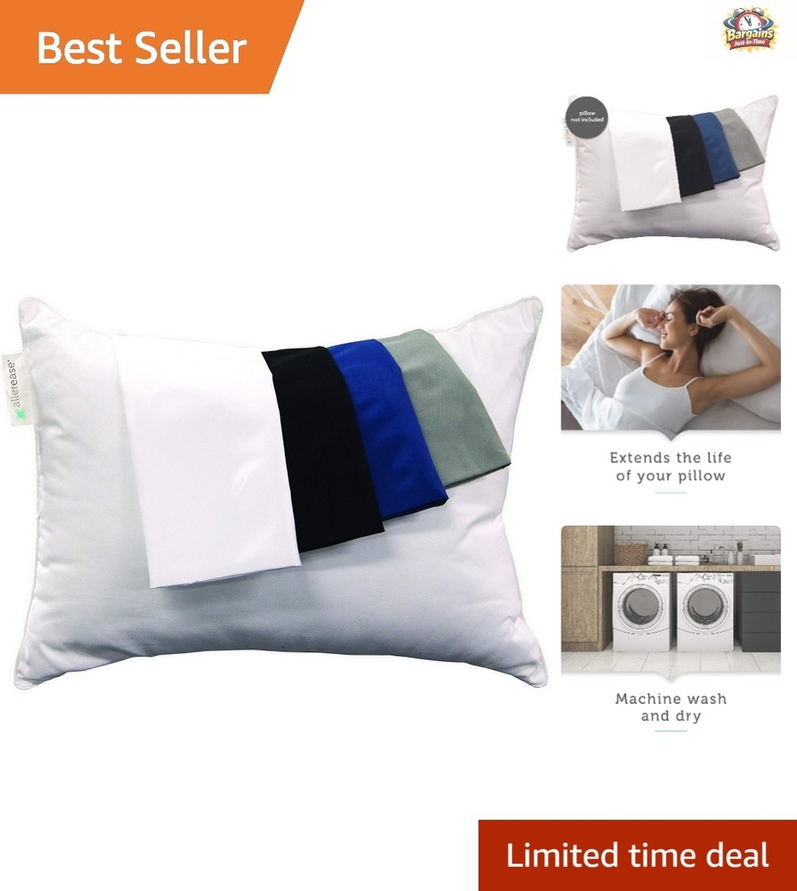 AllerEase Ultra Soft Pillow Protector - Travel Size 14"x20" with Allergy Defense