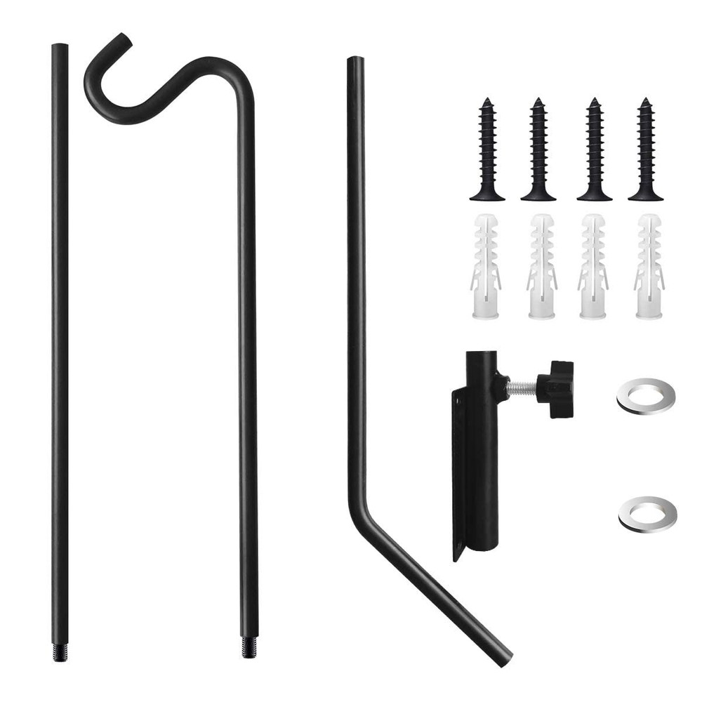 Heavy Duty Extended Reach Wall Mounted Deck Hook Wall Pole, Wall Bracket Dire...