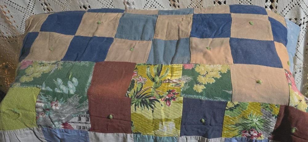 Vintage Handmade Patchwork Quilt Lightweight Thin Summer Quilt