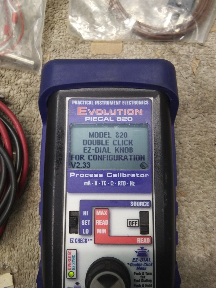 PIE EVOLUTION PIECAL 820 SINGLE CHANNEL PROCESS CALIBRATOR W/LEADS