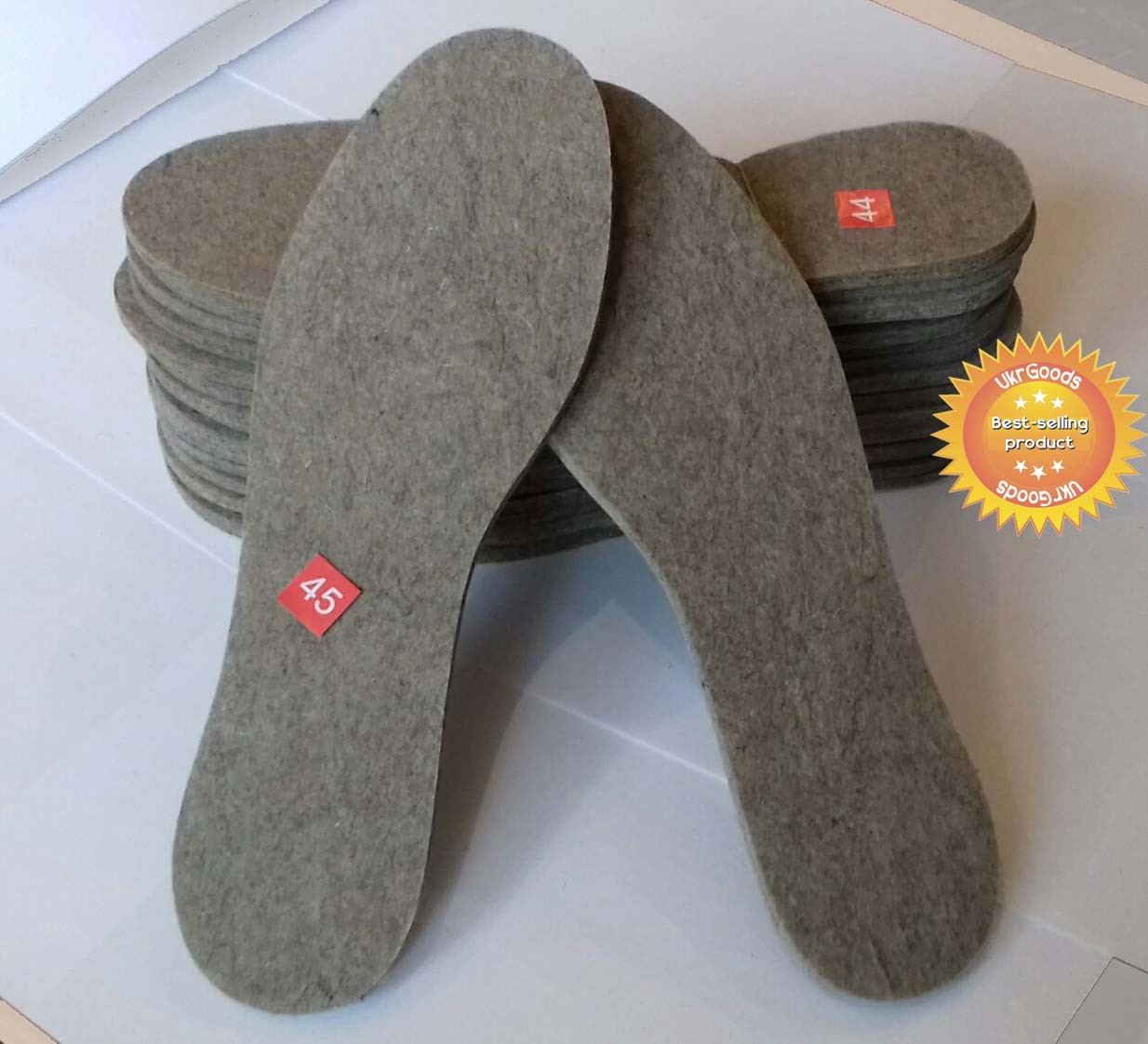 Natural Wool 100% FELT INSOLES SHOES WOMEN MEN ANY SIZES Thickness 5 mm