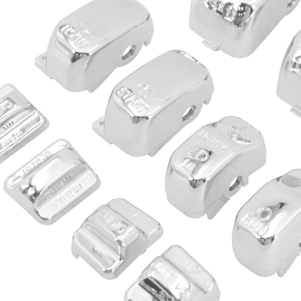 10x Replacement Switch Button Chrome Cap For Harley Touring Softail Dyna 96-2013