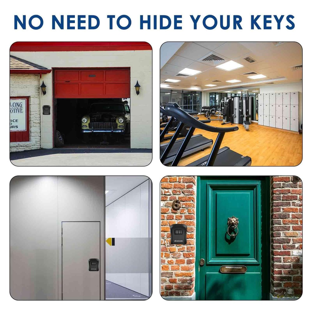 2 Pack Key Lock Box Combination, 4Digit Lockbox Wall Mount, Waterproof Outdoo...
