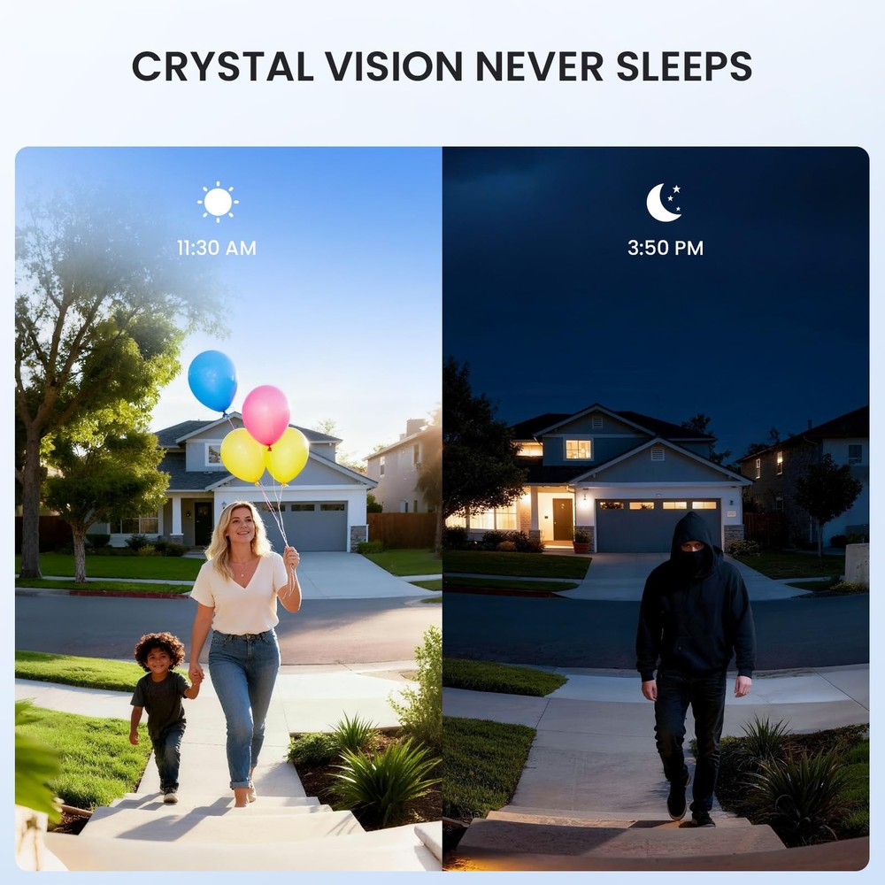 ieGeek Wireless Doorbell Camera No Subscription with Adjustable Angle Grey