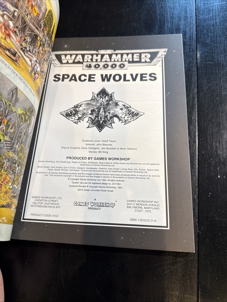 GW Warhammer 40K Codex Space Wolves (2nd Ed) VG+