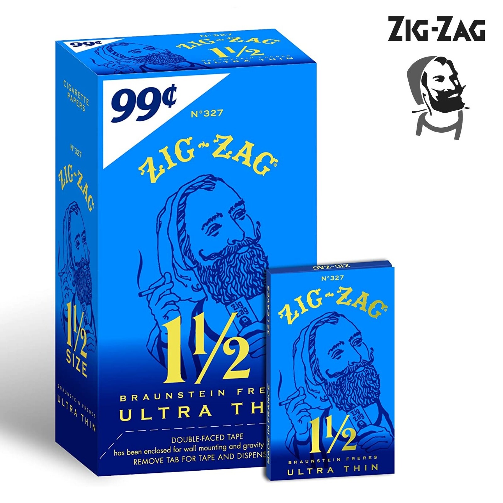 Full Box Zig Zag Ultra Thin 1 1/2 1.5 Rolling Papers 24 Booklet (32 Paper Each)