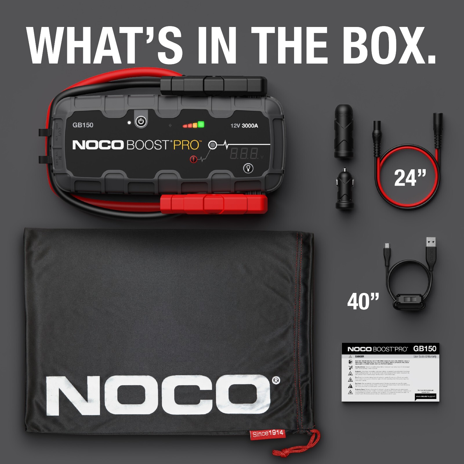 NOCO Boost Pro GB150 3000A 12V UltraSafe Portable Lithium Battery Jump Starter