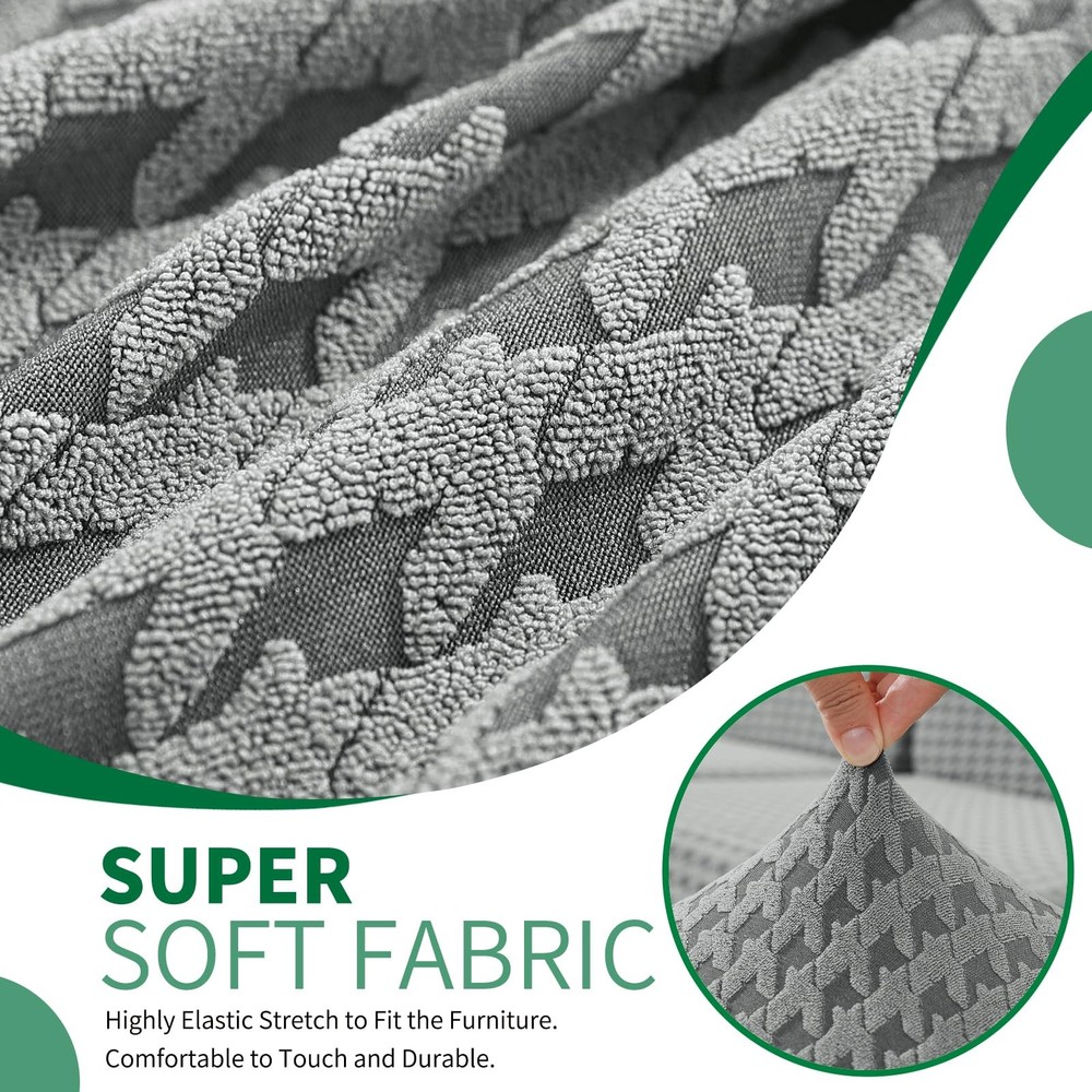 Stretch Ottoman Cover Rectangular Ottoman Slipcovers for Footstool with Elast...