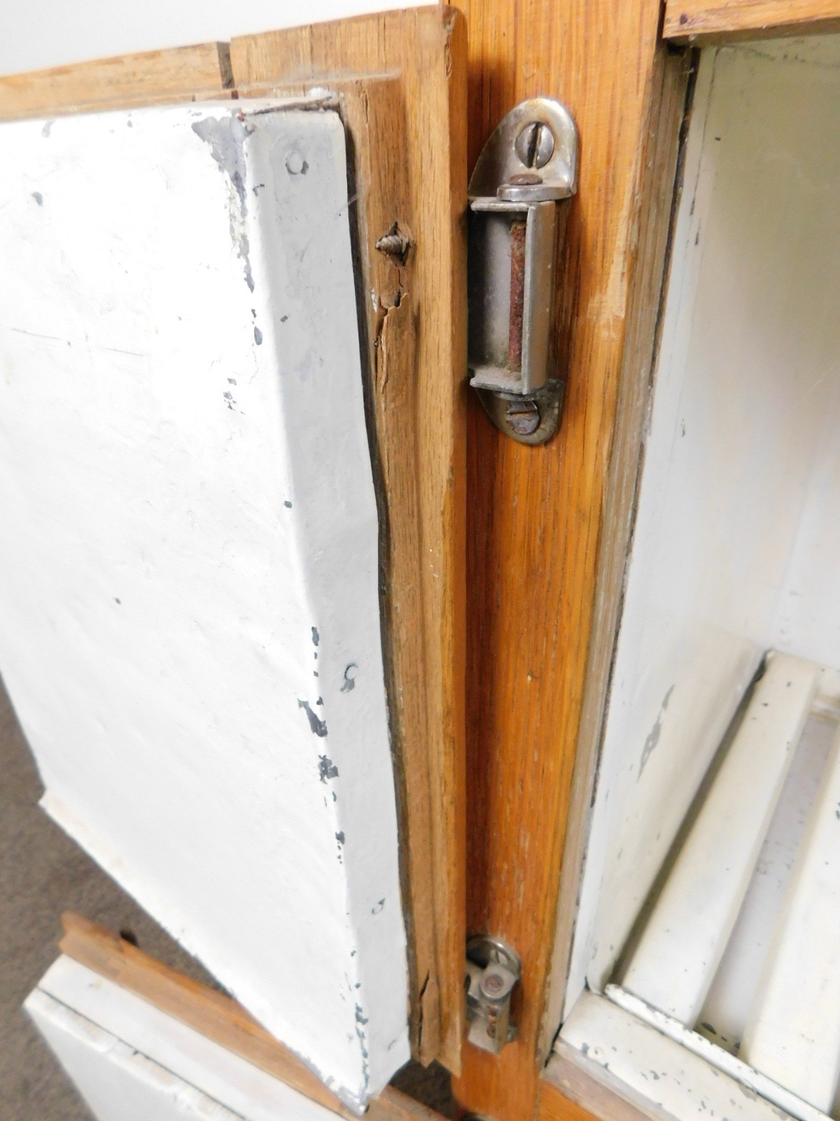 Antique REAL DEAL c1915 ALL Original Oak Ice Box Bar Counter Refrigerator VG HOT