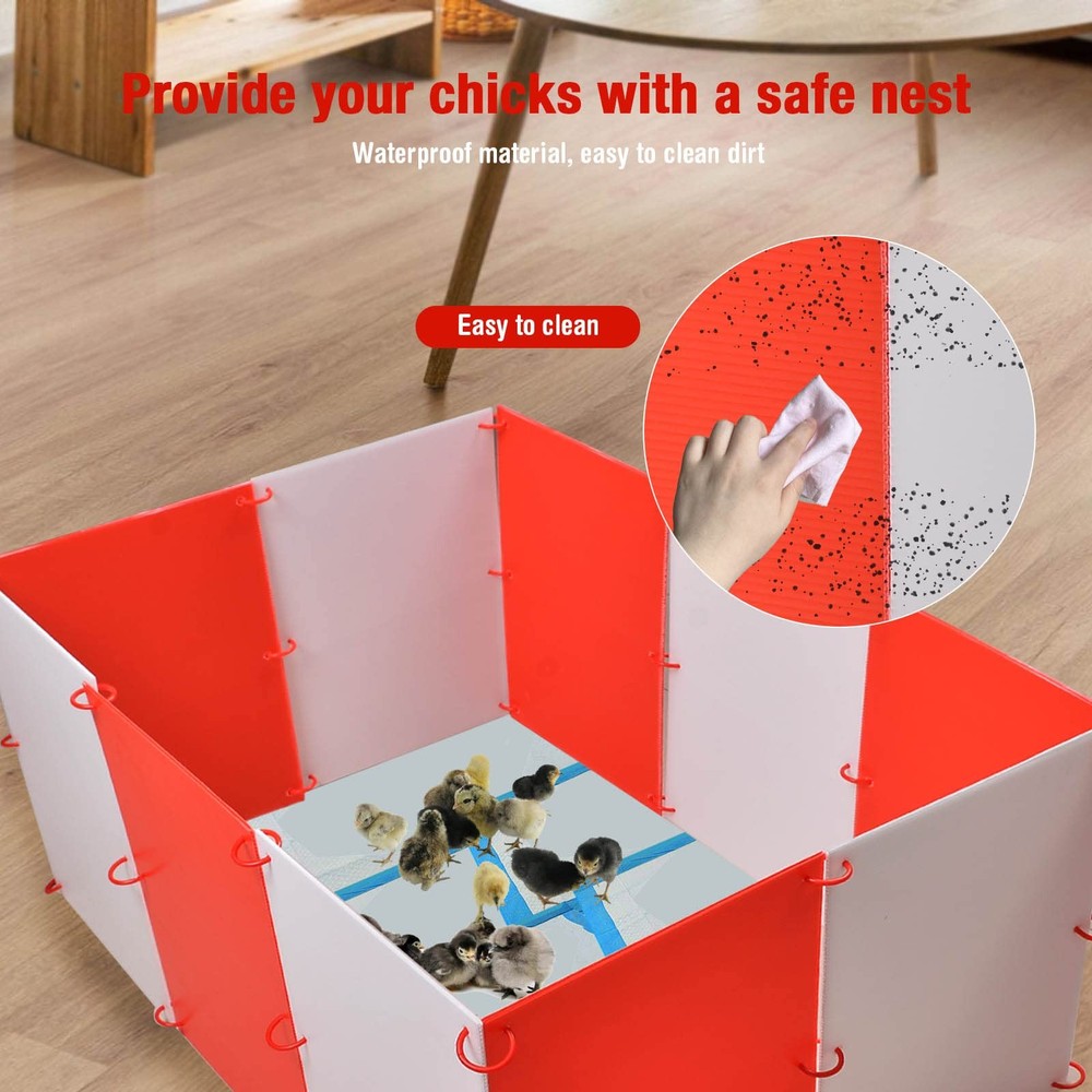 Brooder Box for Chicks, Adjustable Shape & Large Space Chicken Brooder Kit Ho...