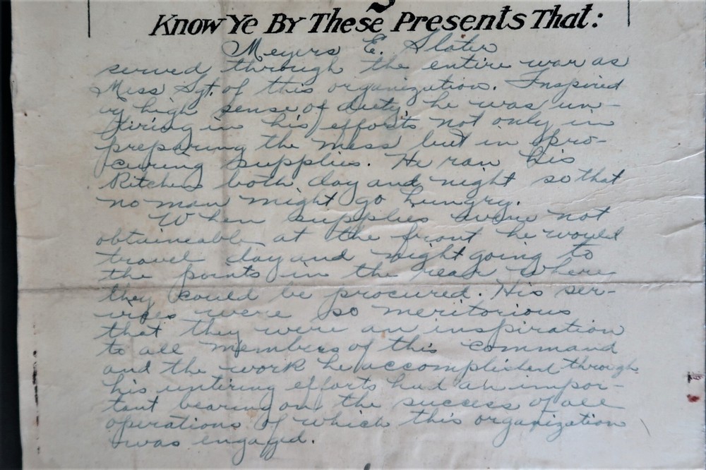 WW I 6th Engineer Batalion Citation Meritorious Service and Devotion Ephemera