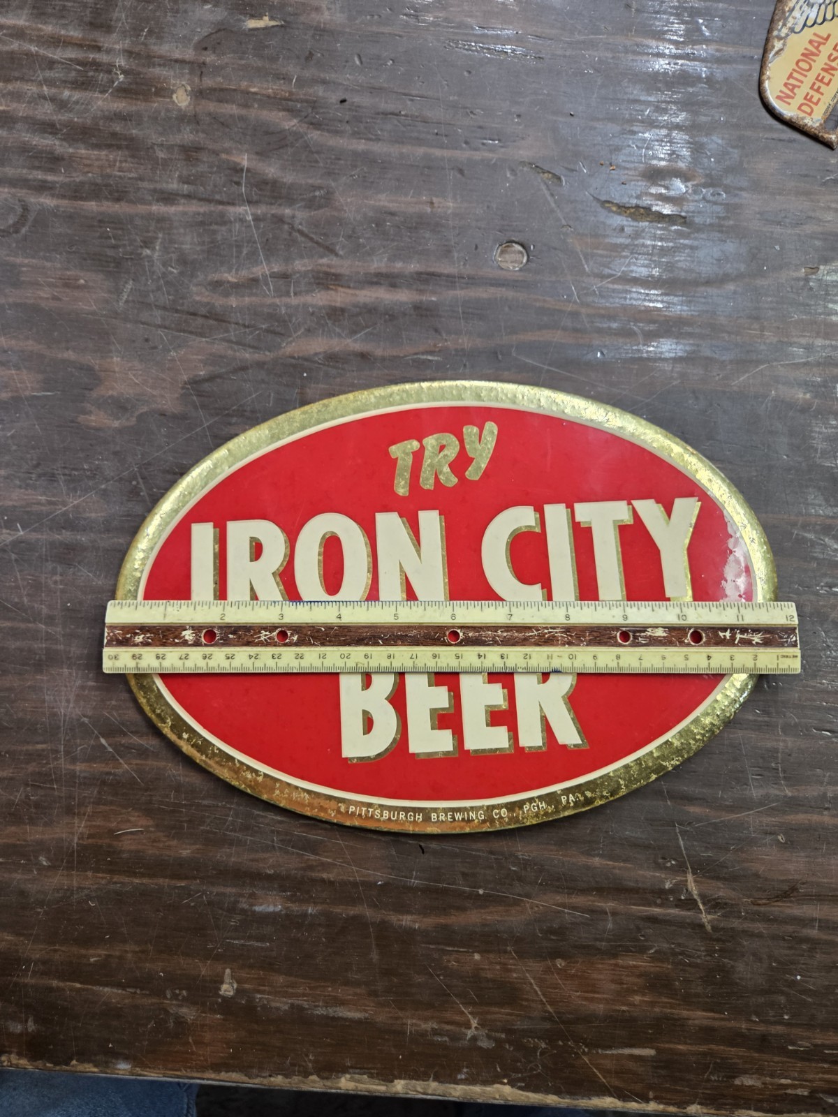 RARE ORIGINAL PITTSBURGH BREWING COMPANY SIGN Try Iron CITY BEER BREWERY BAR