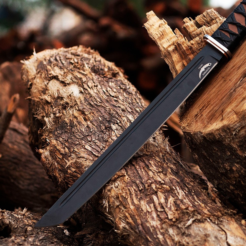 Handmade 15" Short Katana Sword with Sheath- Sharp Blade Leather Handle