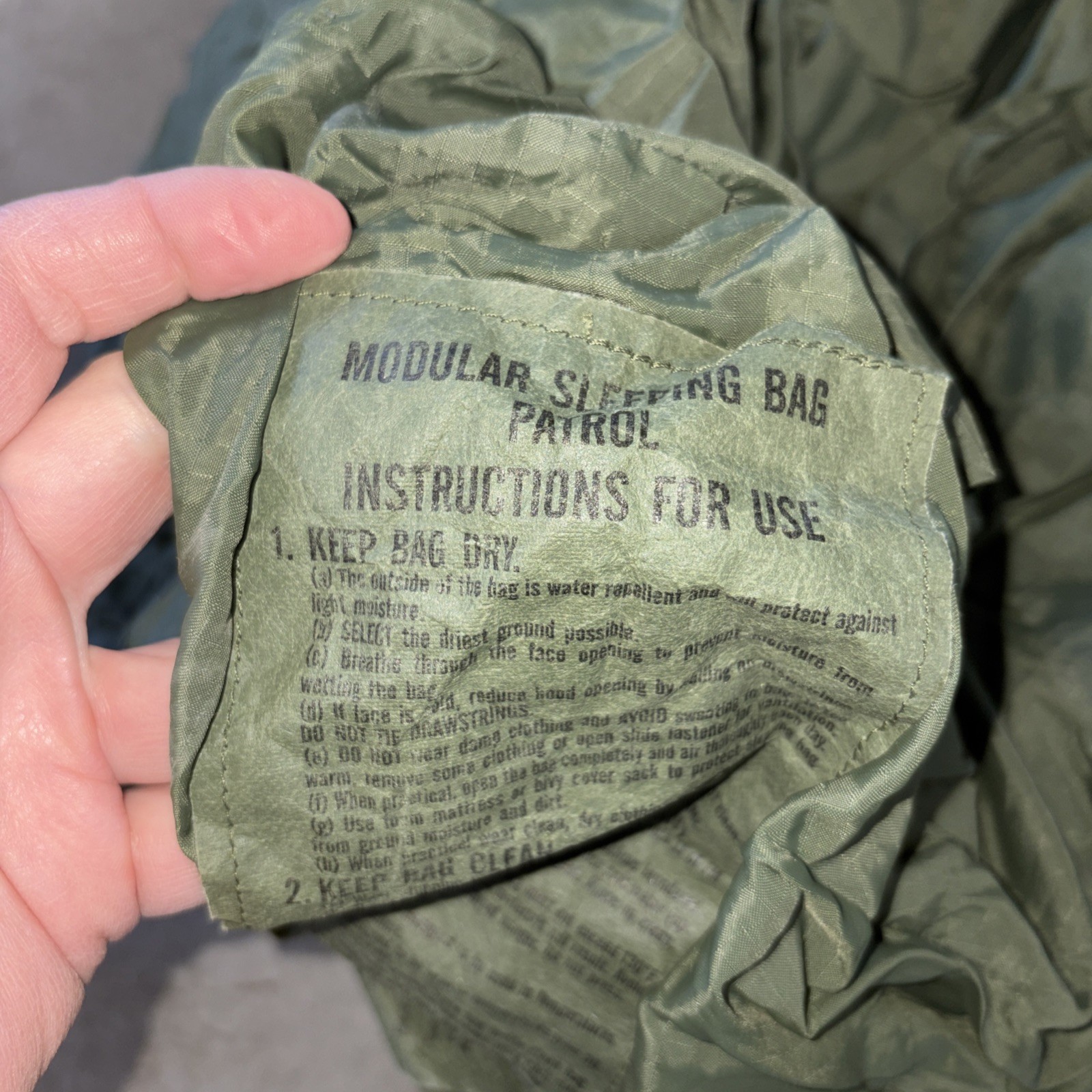 Modular Sleep System (4 - Part) - Used Good Military Sleeping Bag