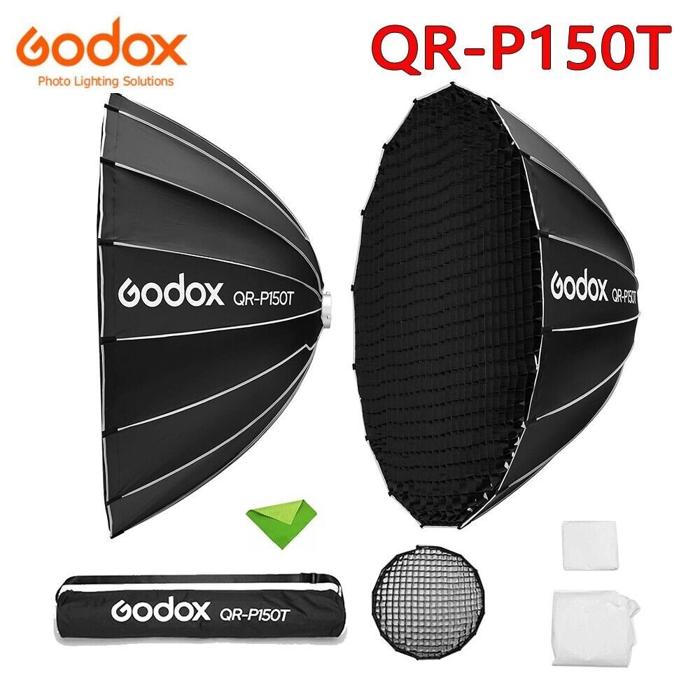 Godox QR-P150T 150cm Parabolic Softbox Quick Release Light Diffuser+Honeycomb