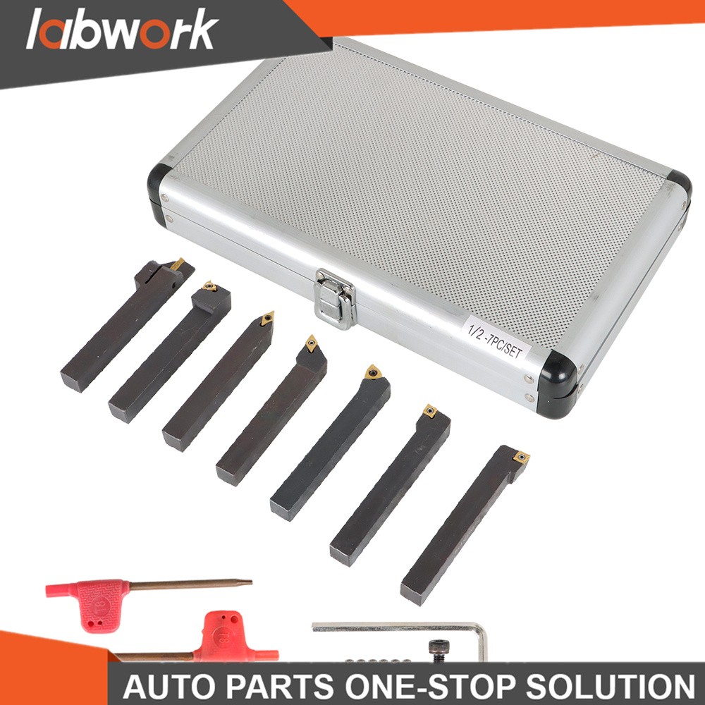 Labwork 7Pack Milling Cutter 1/2" Indexable Carbide Turning Tool Set For Lathe