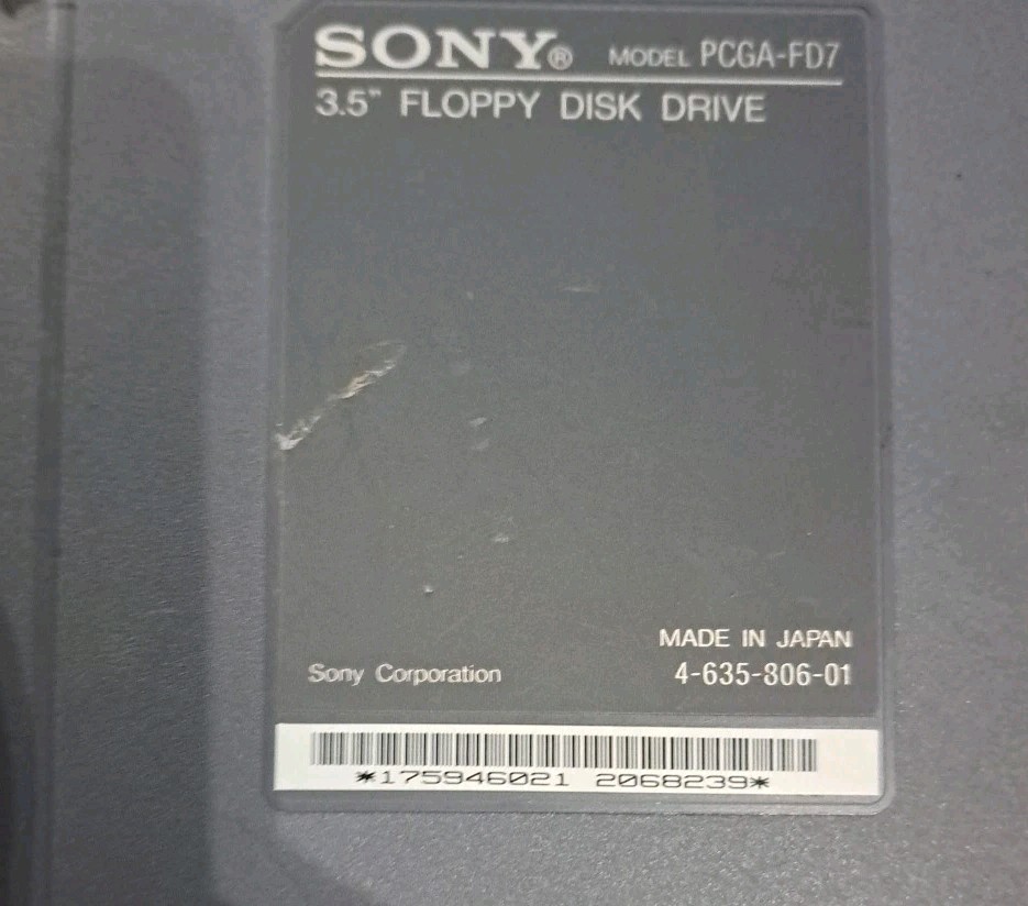 Sony VAIO 3.5" Floppy Disk Drive PCGA-FD7