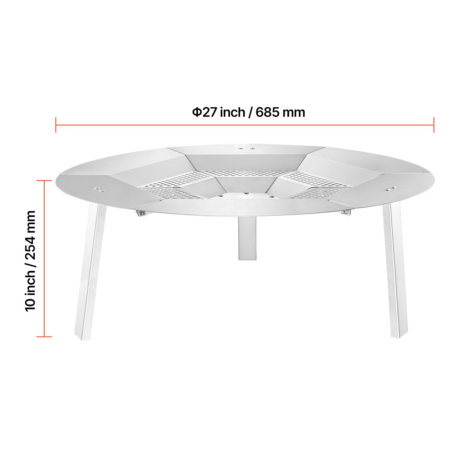 Fire Pit Heat Deflector for Solo Stove Yukon 27 in Bonfire Stainless Steel