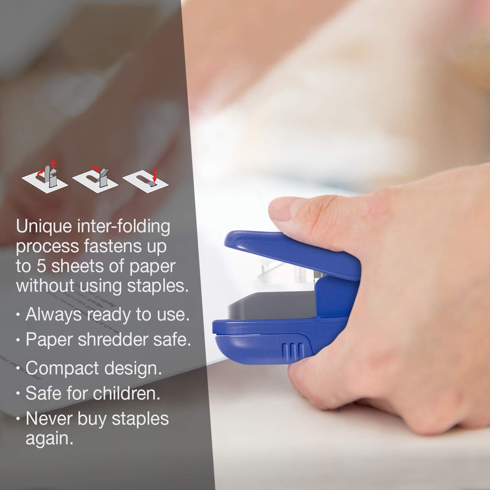 Clinch Compact Staple-Stapler, Blue