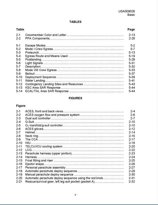 NASA SPACE SHUTTLE EMERGENCY CREW ESCAPE SYSTEMS INSTRUCTION MANUAL BOOK