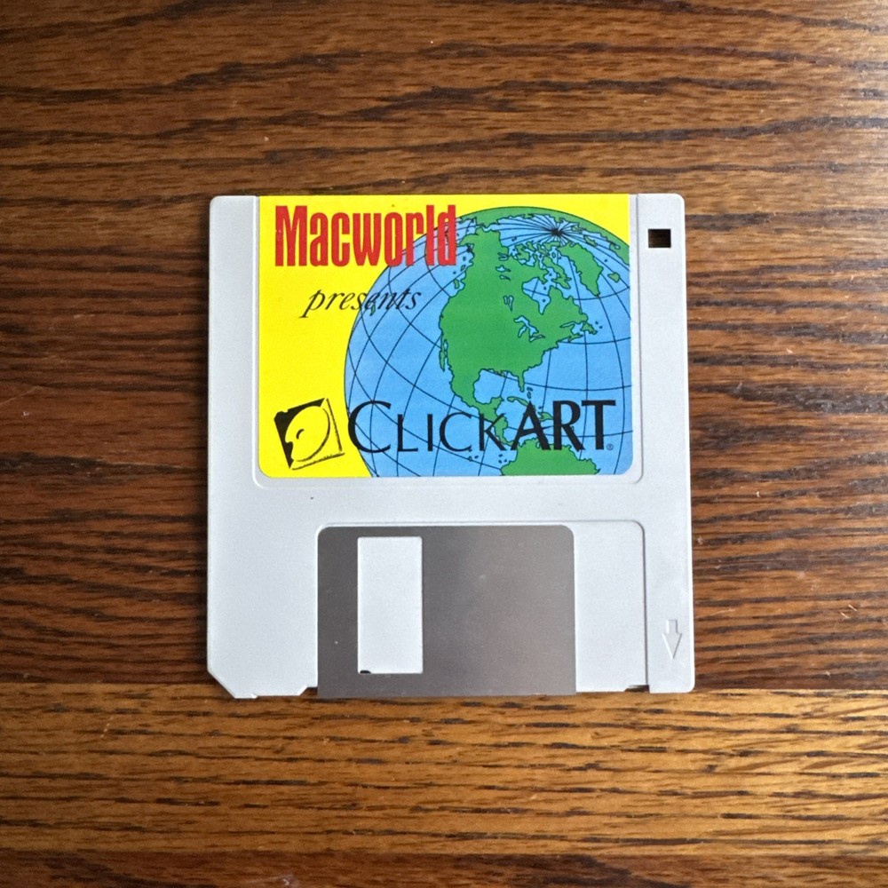 vtg '80s Macworld CLICKART floppy disk Mac OS computer software apple Macintosh